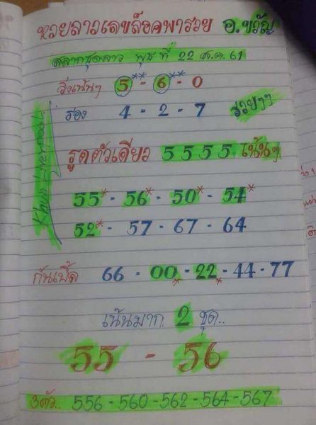 สูตรเด็ดหวยลาว 29/8/61 7