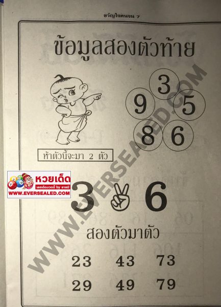 ข้อมูลเลขท้ายสองตัว 2/5/62