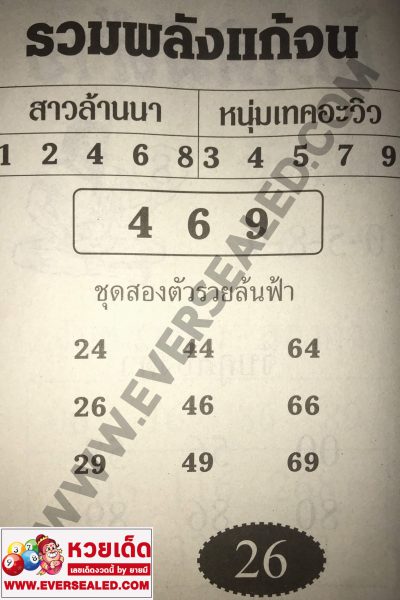 หวยรวมพลังแก้จน 2/5/62