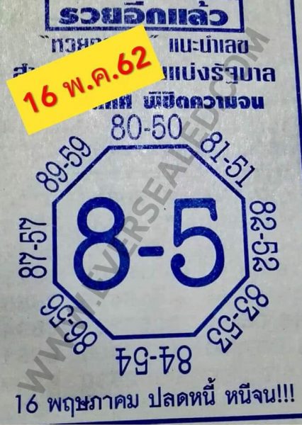 เลขแปดทิศ 16/5/62