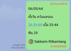 หวยหุ้นวันนี้ 6/5/64 ชุดที่ 10