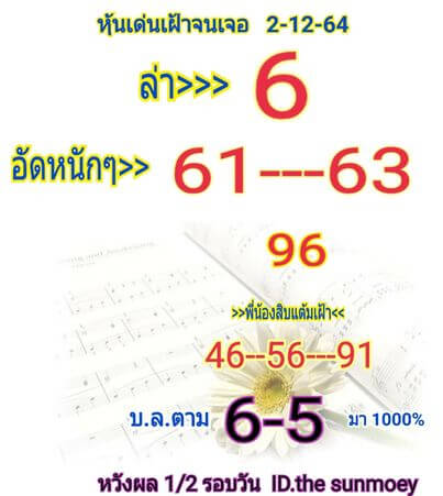 หวยหุ้นวันนี้ 2/12/64 ชุดที่ 9